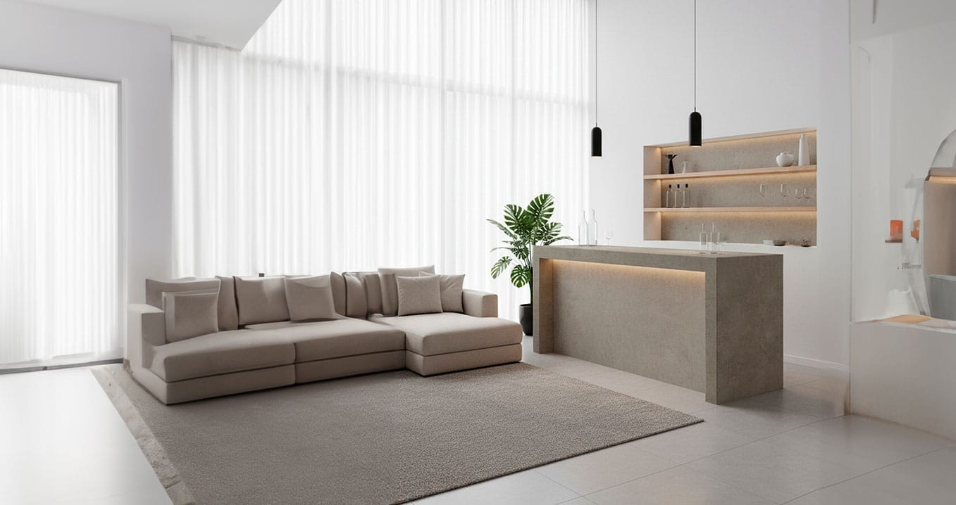 tope de sala Sapienstone solid grey - Catemar Venezuela SOSTENIBILIDAD, TRAVERTINO