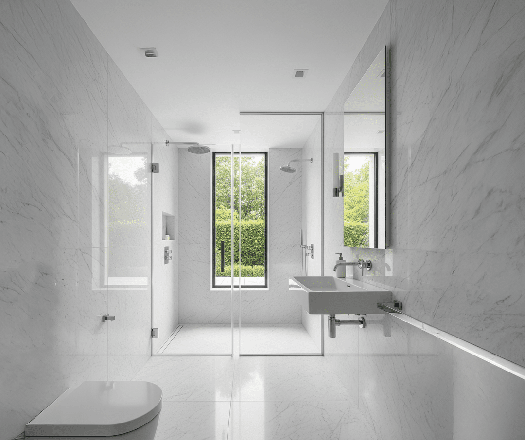 BAÑO REVESTIMIENTO MARMOL BLANCO CARRARA