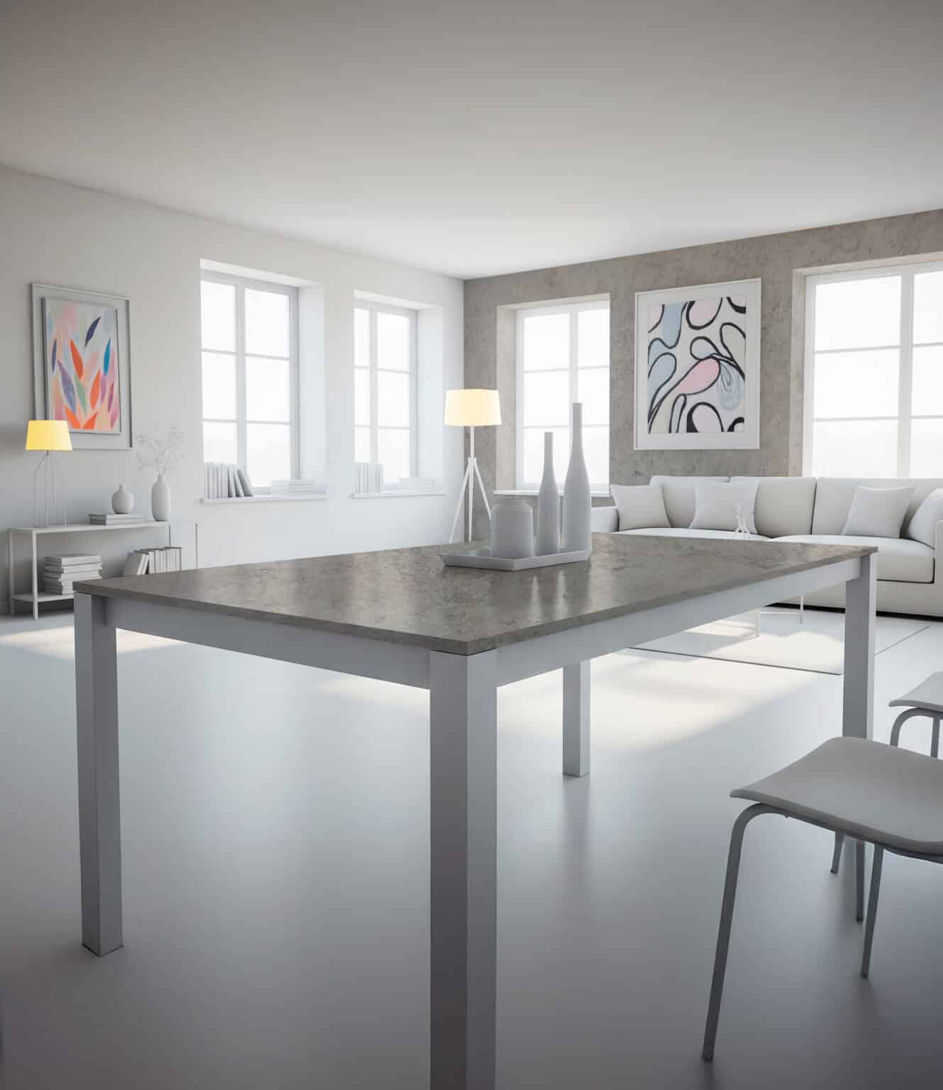 mesa sala mármol silver gray